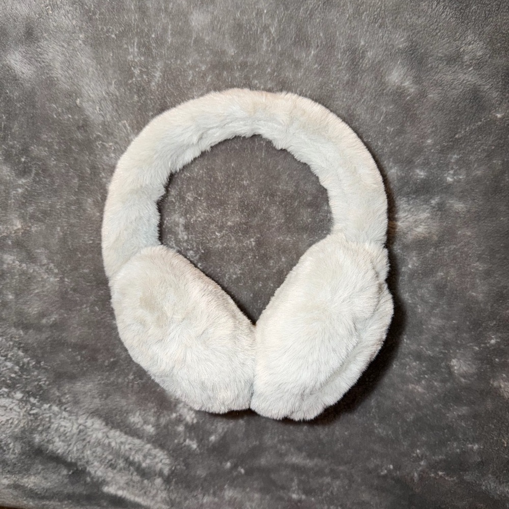 C.C White Faux Fur Earmuffs